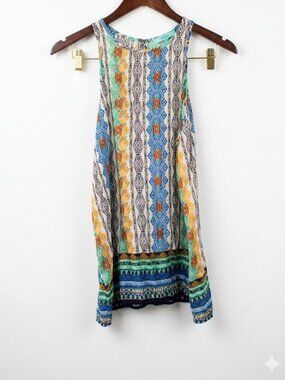 Karlie tribal Aztec inspired Rayon tank top size small.